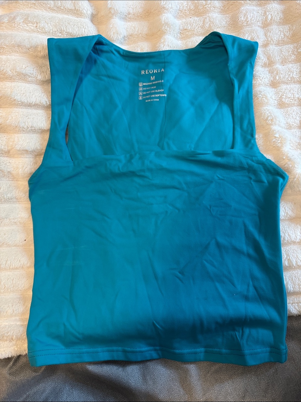 ReoRia Teal Scoop Neck Tank Top